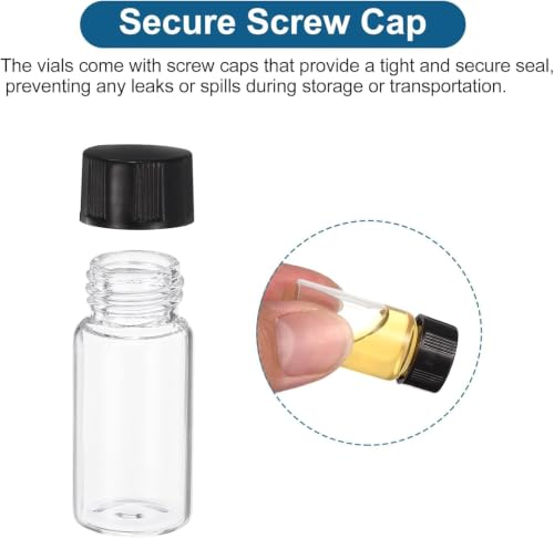 Image of Bello 50pcs 20ml Clear Glass Vials Culture Tube with Screw Caps, PE Stopper, Leak-Proof Glass Bottles Containers for Cosmetics, Perfume Making, Lab, Laboratory - High Borosilicate Glass