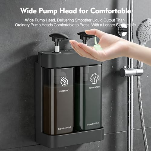 andusic Refillable ABS Wall Mount Shower Soap Dispenser for Shampoo - image 2