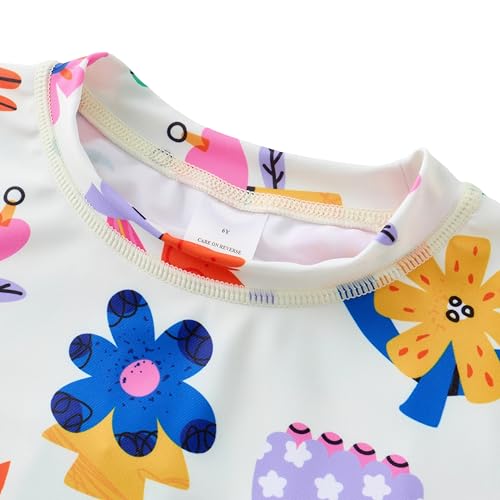 Image of UMELOK Toddler and Little Girls Rash Guard Sets with Bikini Bottoms Swimwear