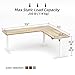 TIQLAB 75 x 61 inch L Shaped Standing Desk Adjustable Height, Electric Corner Standing Desk, Sit Stand Computer Table with Splice Board, Maple
