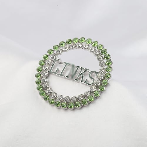 Image of UJIMS Link Sorority Gift Pretty Green and White Sorority Sister Brooch Pin Sisterhood Jewelry Greek Sorority Bracelet Graduation Gift