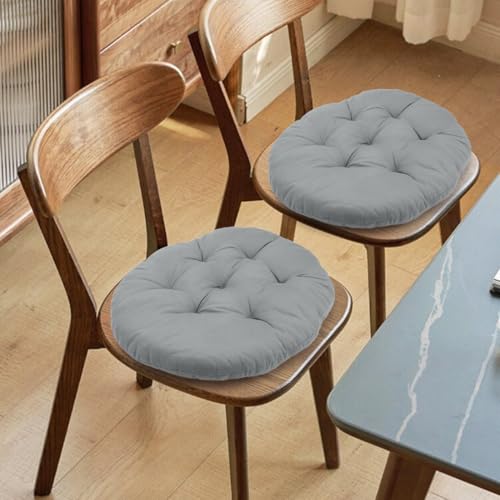 4er Set Stuhlkissen Rund 40cm,Runden Sitzkissen Gefüllte Sitzkissen,Stuhlkissen Anthrazit für Gartenstuhl,Bürostuhl,Balkonstuhl,Weiche Indoor & Outdoor Kissen Sitzpolster für Esszimmer,Wohnzimmer,Haus