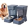 Meikuler Pets Auto Feeder 5.2L,Food Feeder and Water Dispenser Set for Medium & Large Dogs Cats and Pets Animals (Navy)