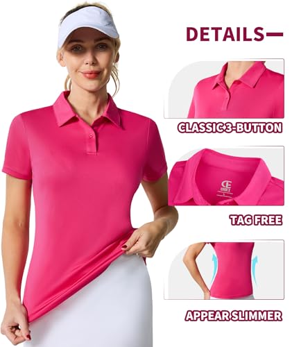 Image of Casei Womens Shorts Sleeve Polo Golf Shirts Quick Dry UPF 50+ Tennis Pickleball Top Collared Casual Work Athletic Shirts
