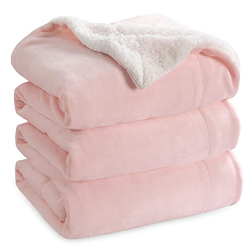 Bedsure GentleSoft Sherpa Fleece Blanket Queen Size for Bed, Non-Heated,