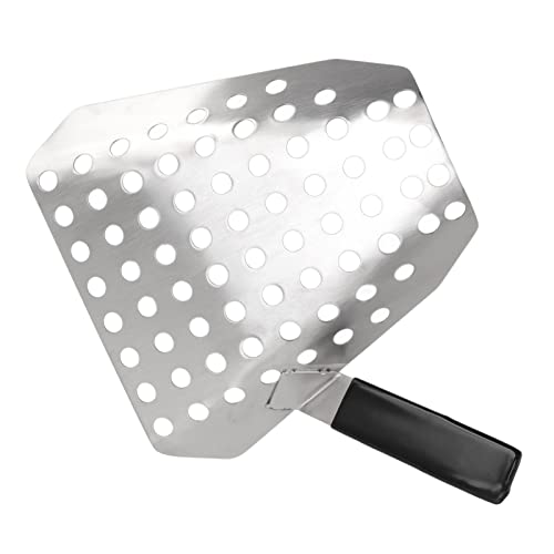 Colher de pipoca ergonômica de aço inoxidável de alça única com furos para cinema, ferramenta de fác