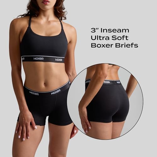 Image of Woxer Womens Boxers - Star 3 inch Boy Shorts Underwear for Women - Boxer Briefs
