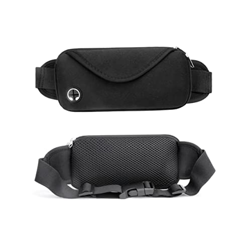 NAMOARLY Outdoor Waist Bag Small Portable Storage Pack for Travel Hiking Running Durable Cloth Material Zipper Design Earphone for Hands Convenience Black