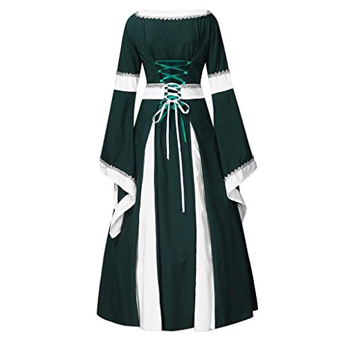 Sale!! Sumeimiya Womens Medieval Dress Renaissance Costumes Irish Over Long Dress Cosplay Retro Gown...