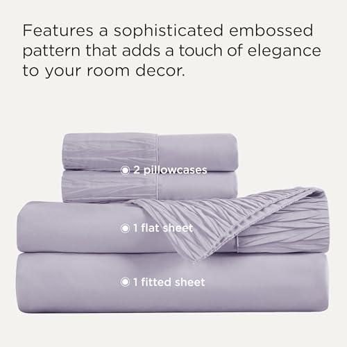 Image of Bedsure King Size Sheets Set - 4 Pieces Soft King Sheets - Breathable & Cooling - Hotel Luxury - Easy Care Polyester Microfiber Bedding for Women, Men, Lavender