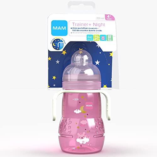Copo MAM Trainer Night 220ml - Rosa