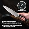 Knife Set, 7 Piece Sharp Chef Knife Set with Solid Wood Block, Unique One-Sided Magnetic Design, Full-tang Stainless Steel Knife Block Set for Home and Restaurants, Classic Elegant Black
