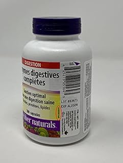 Webber naturals Complete Digestive enzymes Capsules, 180 Count