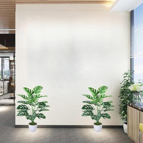 Image of Dekorly Fake Plants Artificial Floor Plants Large Tropical Palm Tree Tall Monstera Plant in Pot Faux Plants for Indoor Outdoor Home (Monstera | White Pot, Pack of One)
