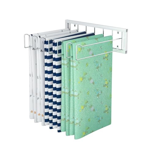 Aioneer Expositor De Bufandas Metálico con Ganchos Abatibles, Expositor De Bufandas De Pared, Organizador De Telas, Cinturones, Chal Y Hiyab para Boutiques Y Uso Comercial.-One Color-9 Hooks