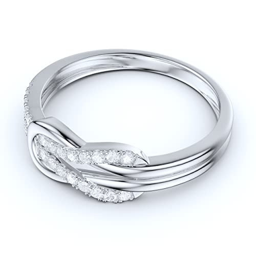 10K White Gold Tie The Love Knot Simulated Diamond or Genuine Moissanite Intertwined Ring Promise Ring3