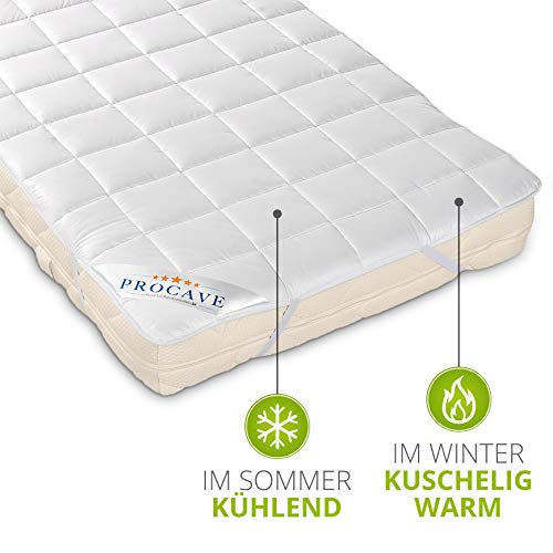 PROCAVE Zacht onderbed van 100% katoen, ademende matrasbeschermer, hoogwaardige matrastopper 90x200 cm - Image 4