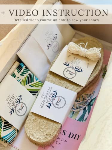 Espadrilles blanches DIY motif feuille pointure 40 avec semelle jute