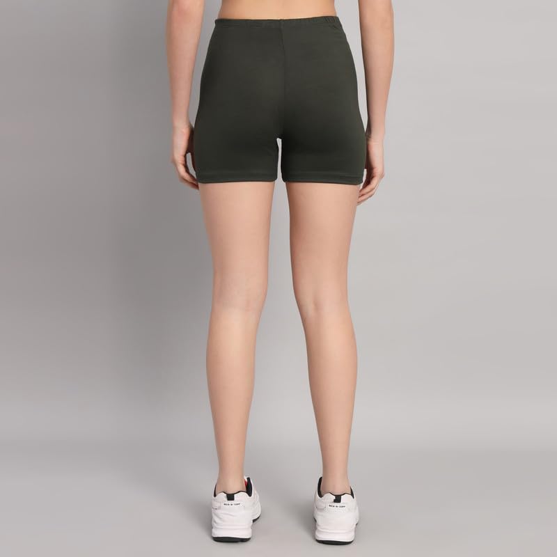Image of Women's Workout Yoga Athletic Running Dance Gym Shorts High Waist Cheerleader Volleyball Short Pants Green