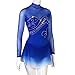 Figure Skating Performance Clothes Girls' Ice Skating Skirt Women's Gymnastics Dancewear Winter Sports,Blue,5/8