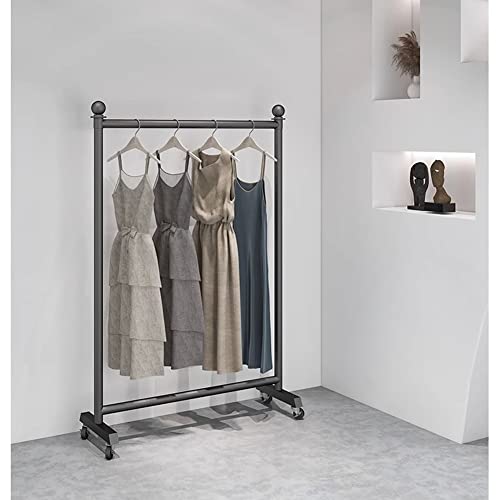 Perchero resistente de metal con ruedas y gancho de almacenamiento de ropa 3