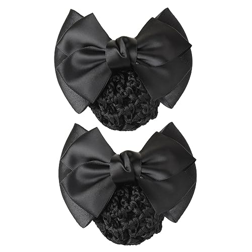 AKOAK 2 Piezas Pinzas para el Cabello Negro con Moño miniatura 1