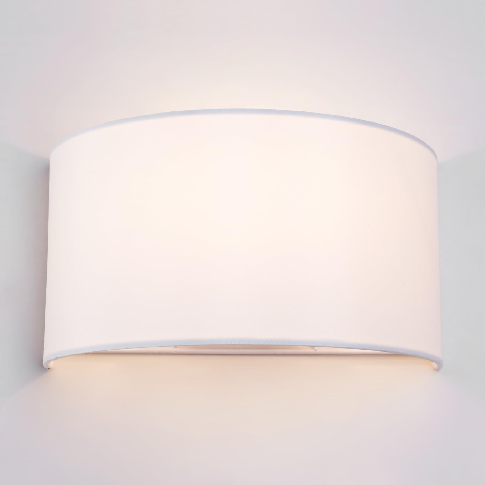 Harper Living 1Xe27/es Wall Wash Light With SwitchSemi-Circle White Fabric ShadeSuitable For Led Upgrade from B&Q