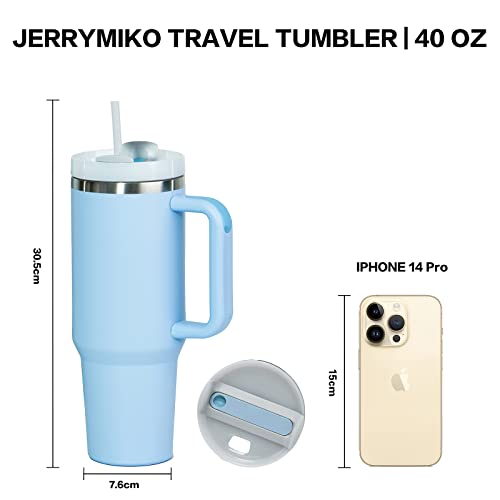 Image of 40 oz Tumbler With Handle and Straw Lid,Simpl Moder Double Wall Vacuum Sealed Stainless Steel Insulated Tumblers,Travel Mug for Hot and Cold Beverages,Thermos Travel(Sakura flower)