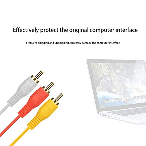 TKOWTB Adapter Cable, Cable Audio Cable VGA to AV Cable 15 Pin to 3 Audio AV Cable Adapter for HDTV PC DVD,5FT/ 1.5M