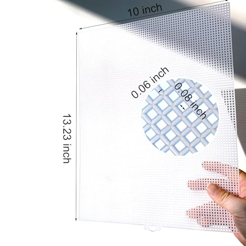 Image of 4 Pack Plastic Canvas Mesh Sheets 10.23x13'' - Durable Needlepoint Canvas for Embroidery, Acrylic Yarn Crafts, Knitting & Crochet Projects, Aquarium Dividers, Therian Masks, DIY Decorations