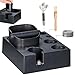 Black Espresso Knock Box, 10-in -1 Coffee Accessories Organizer, Espresso Station Machine Holder with 51-58mm Espresso Accessories and Black Slag Bucket for Storage Tamper, Portafilter, Distributor