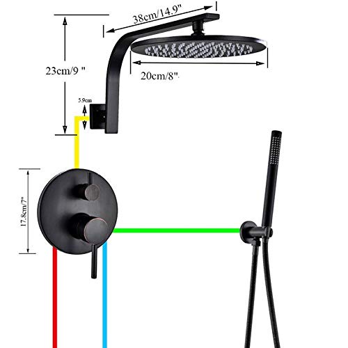 Robinet de douche bronze noir LWX anti-calcaire à commande fluide - 2