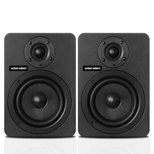 Image of Audio Array 5-Inch 2 Way Near Field Studio Monitor Speakers Pair | 140W RMS Class AB Amplification | Kevlar Woofer, Silk Dome Tweeter | XLR /TRS Inputs | 56Hz-22kHz Frequency Response | X5
