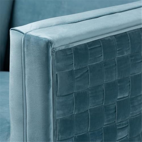 Sillón contemporáneo terciopelo azul miniatura 6