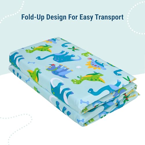 Image of Wildkin Kids Microfiber Nap Mat Cover - Soft, Durable & Fits 1.5 inch Vinyl Sleep Mats (Dinosaur Land)