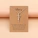 Lcherry Mary Name Cross Necklace Personalized Custom Name Cross Necklace for Women Customized Jewelry Gift for Women