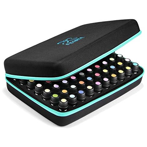 FITNATE Essential Oils Storage, Essential Oils Case for 5ml 10ml 15ml Essential Oils, Essential Oil Travel Case with Essential Oils Labels& Bottle Opener (70 bottles, Blue) Cover