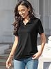 MK Shop Limited Polo Shirts for Women Business Casual Work Lapel Collared Tops V Neck Short Sleeve Summer Quick Dry Golf Polos Tunic Blouse Black #2