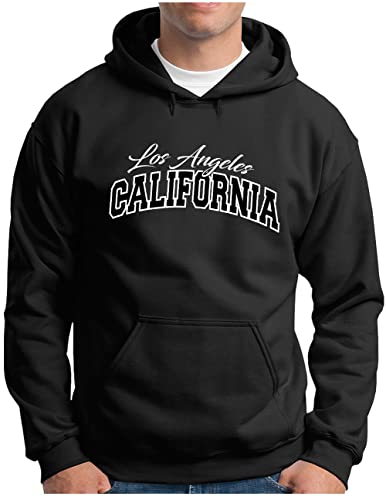 Sweat à capuche Los Angeles OM3 pour homme pull noir taille S