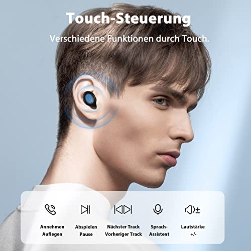 Bluetooth Kopfhörer In Ear Ohrhörer Kabellose 40Std. Spielzeit mit Mikrofon Headset, Kabelloses Aufladen & IPX7… - Image 5