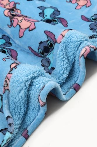 Disney Lilo and Stitch, Stitch & Angel Womens Blue Hoodie, Oversized Ladies Fleece Blanket Hoody - Image 7
