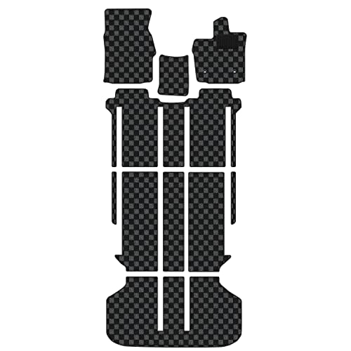 Aviles アルファード ヴェルファイア 20系 フロアマット【16色から選択】(形状6 後期7人CS回転,10:BIGチェック × グレー)