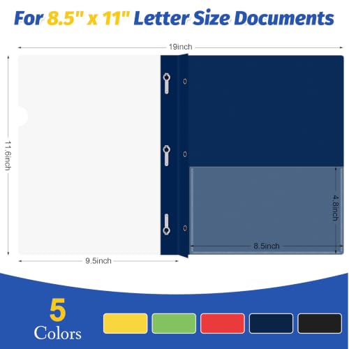 Image of Ndsox 30 Pack Plastic Report Covers with 3-Prong Fasteners for Letter Size