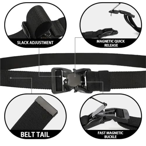 Men Belt Quick Release Magnetic Buckle Elastic Belt Soft Real Nylon Sports Belt3