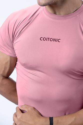 Image of COITONIC Men Compression Half Sleeves Round Neck T-Shirt for Gym and Sports Wear