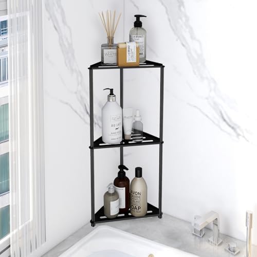 XEENEW Standing Shower Caddy Corner, 3 Tier Stainless Steel Shower Organizer Stand, Metal ...