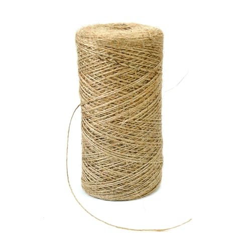 1mm*1312 Feet Natural Jute Twine String DIY Home Decor,Thin Jute Twine for Crafting Gift Wrapping Packing Gardening Crochet Knitting Macrame Decor,1mm Brown Rope for Arts Creation
