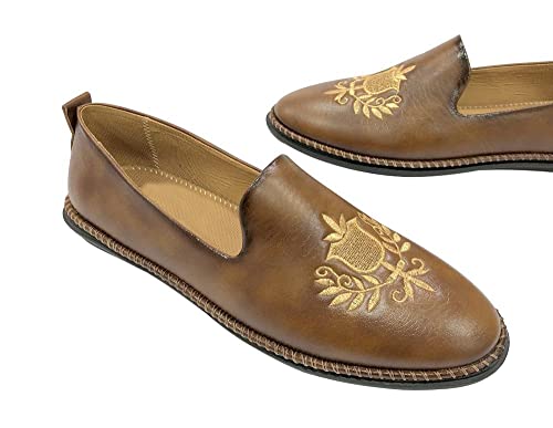 Image of Punjabi Mojaris Mens Shoes Cream Wedding for Groom,Traditional Indian Footwear Ethnic Peshawari Slippers