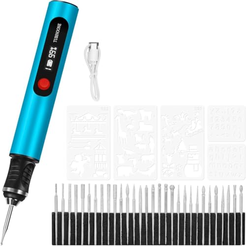 Stylo de gravure rechargeable sans fil avec guide et 30 embouts interchangeables