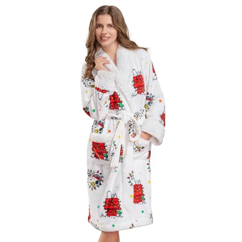 Berkshire Blanket Peanuts® Snoopy Women's Warm Robe with Exclusive VelvetLoft® Fabric and Sherpa Collar2